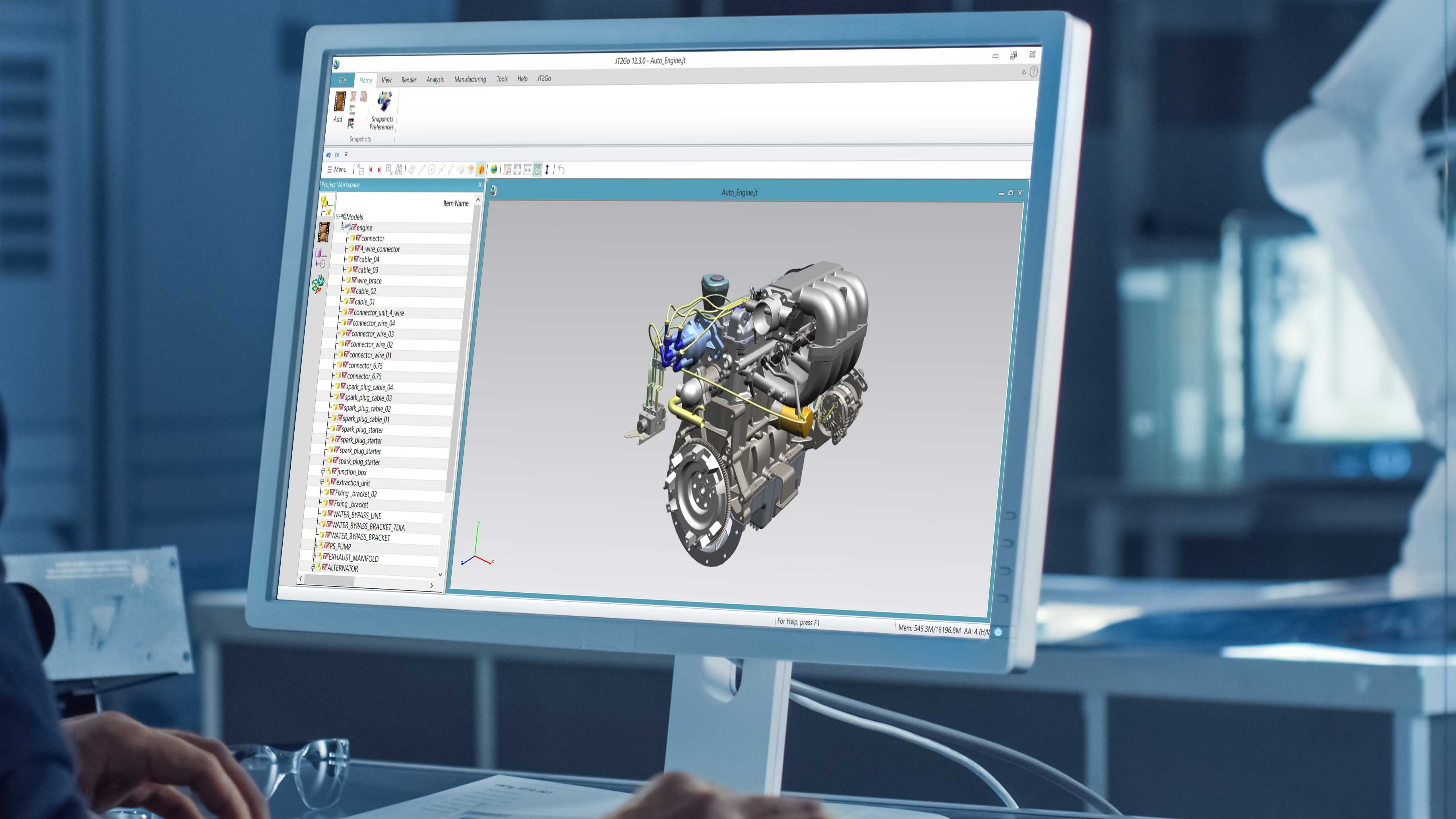 Engineer using CAD application