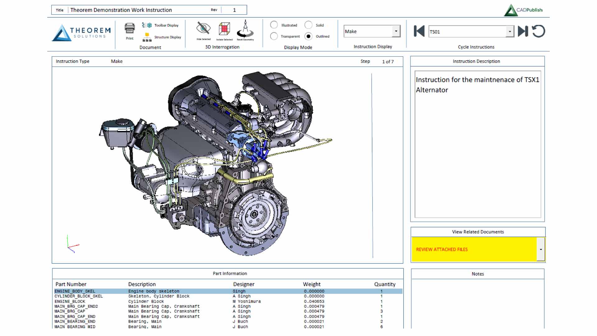 Work Instruction 3D PDF sample document