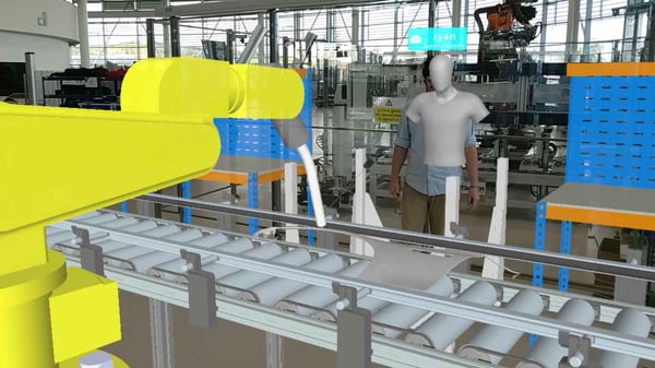 Collaborative factory layout using TheoremXR to visualize 3D data with animation