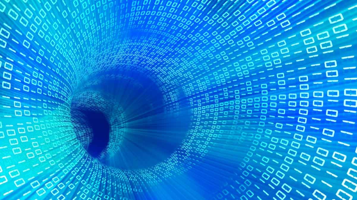 A data tunnel built off binary ones and zeros.