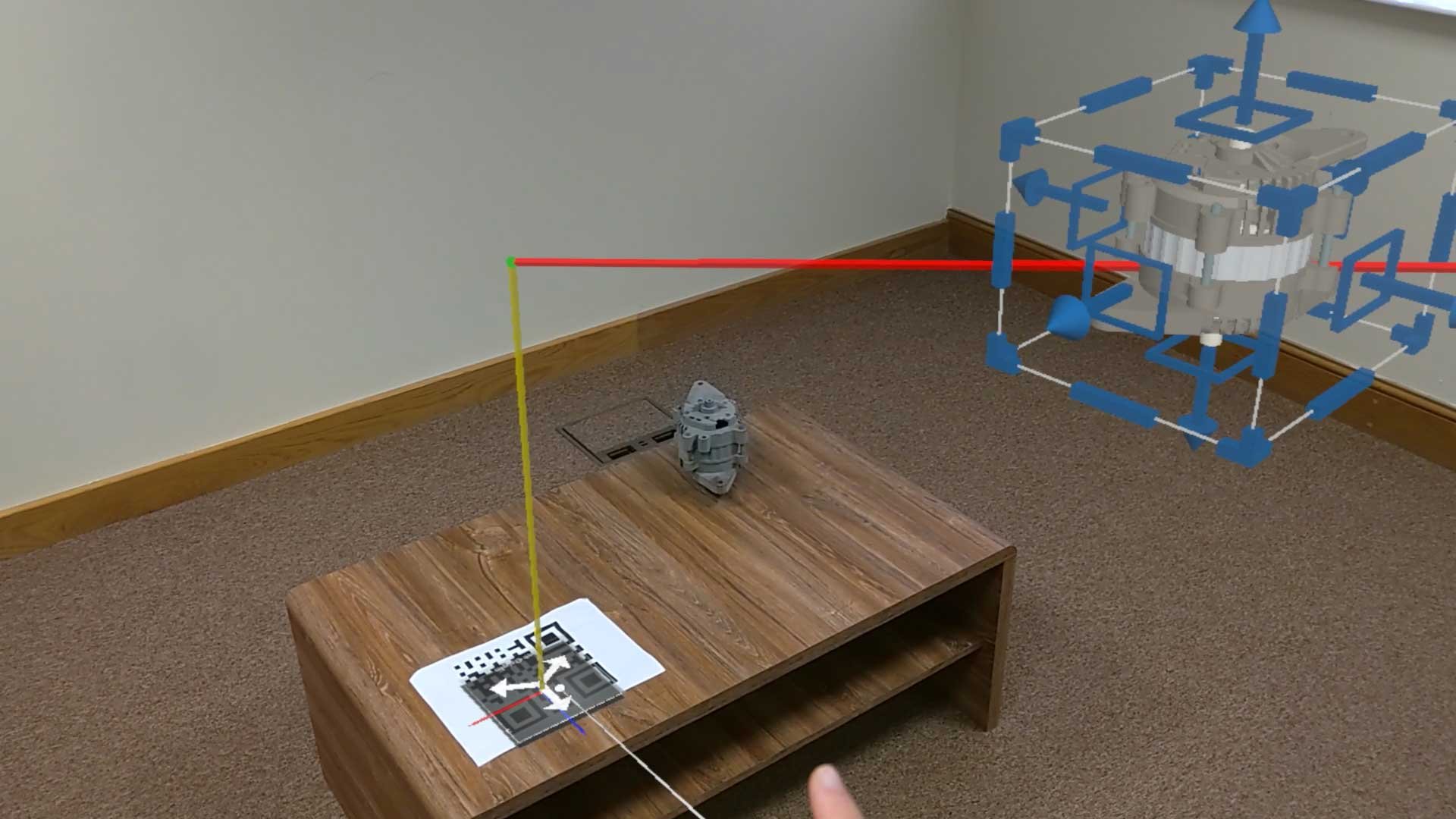 Using the QR code offset tool with Theorem-XR for Microsoft HoloLens 2.