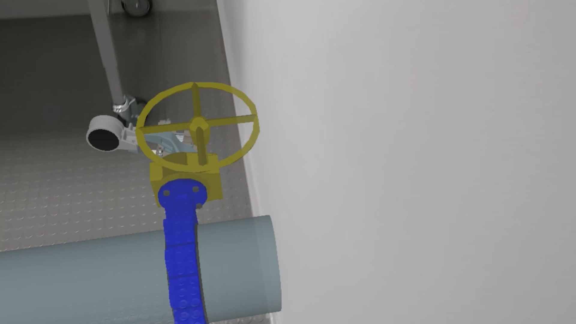 Using spatial occlusion feature to hide parts of models obstructed by the physical environment, using TheoremXR in HoloLens 2 Mixed Reality